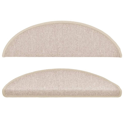 Stair Mats 15 pcs 56x17x3 cm Taupe Half Round