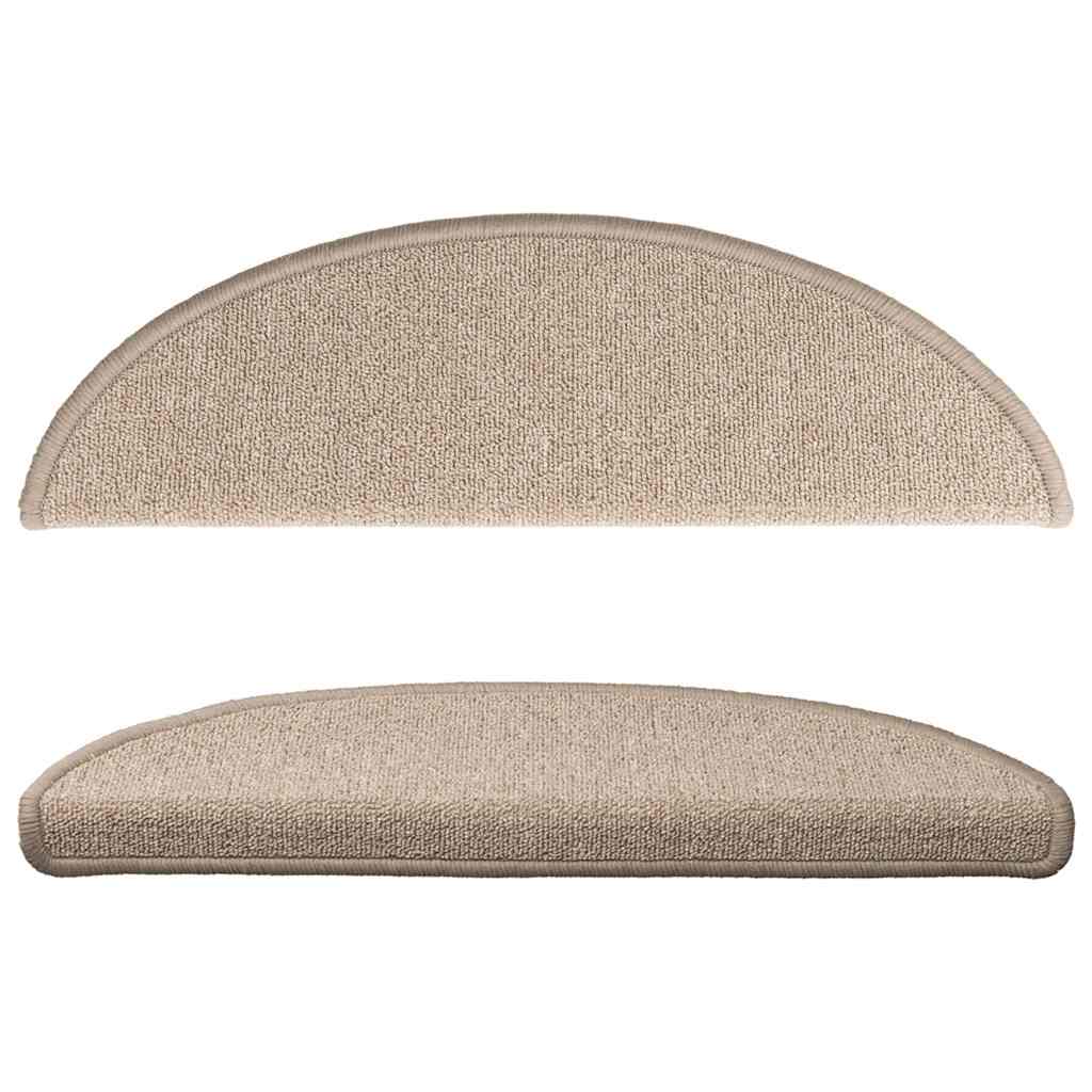 Stair Mats 15 pcs 56x17x3 cm Taupe Half Round