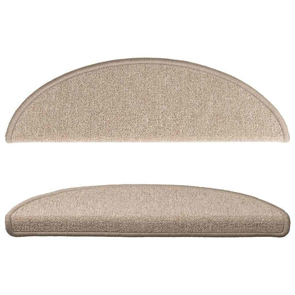 Stair Mats 15 pcs 56x17x3 cm Taupe Half Round