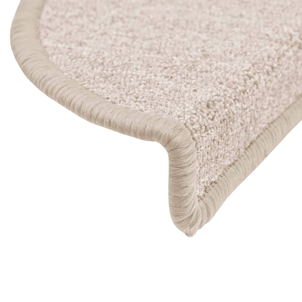 Stair Mats 15 pcs 56x17x3 cm Taupe Half Round