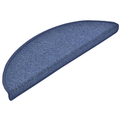 Stair Mats 15 pcs 56x17x3 cm Blue Half Round