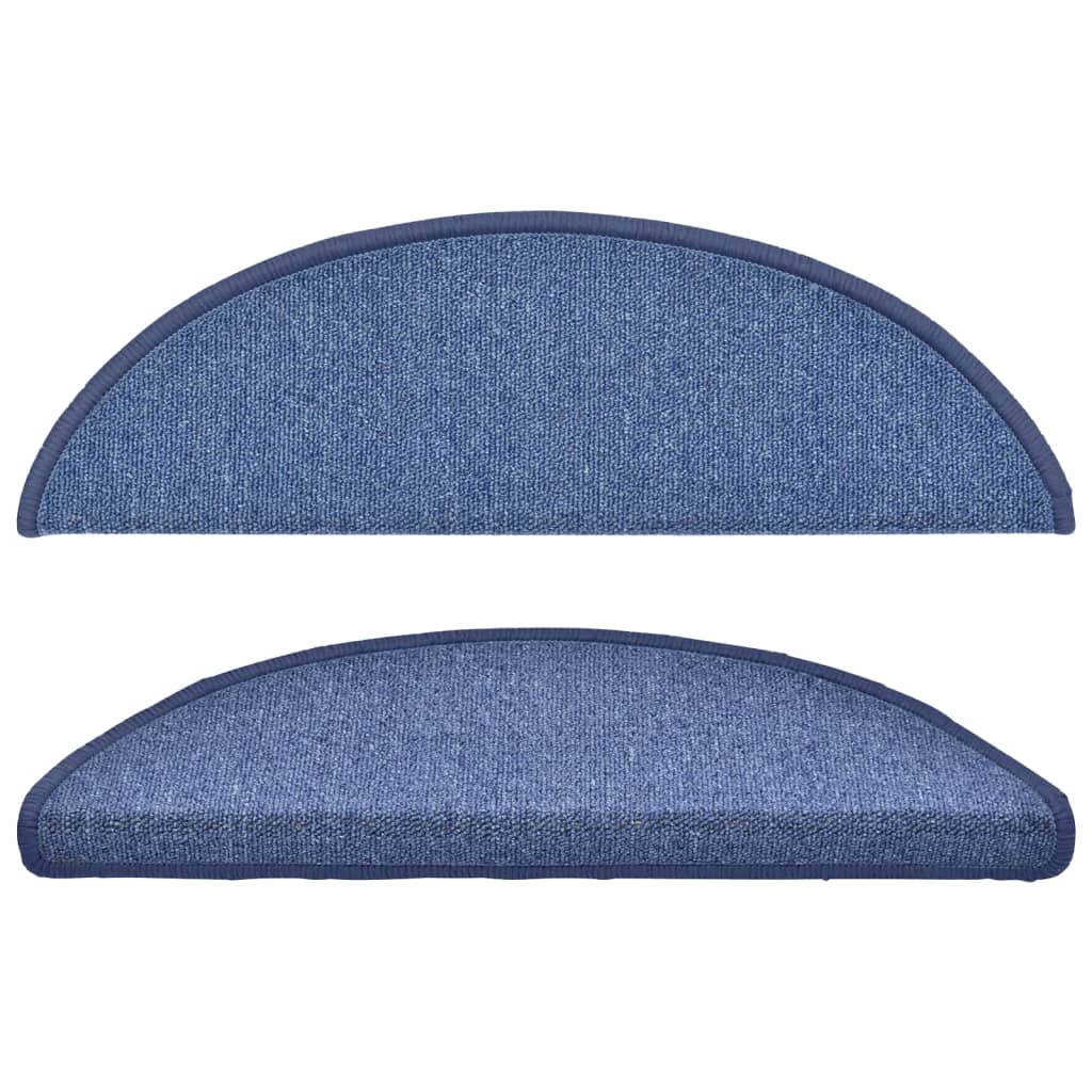 Stair Mats 15 pcs 56x17x3 cm Blue Half Round