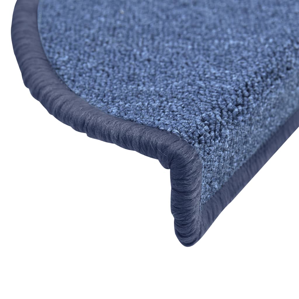Stair Mats 15 pcs 56x17x3 cm Blue Half Round