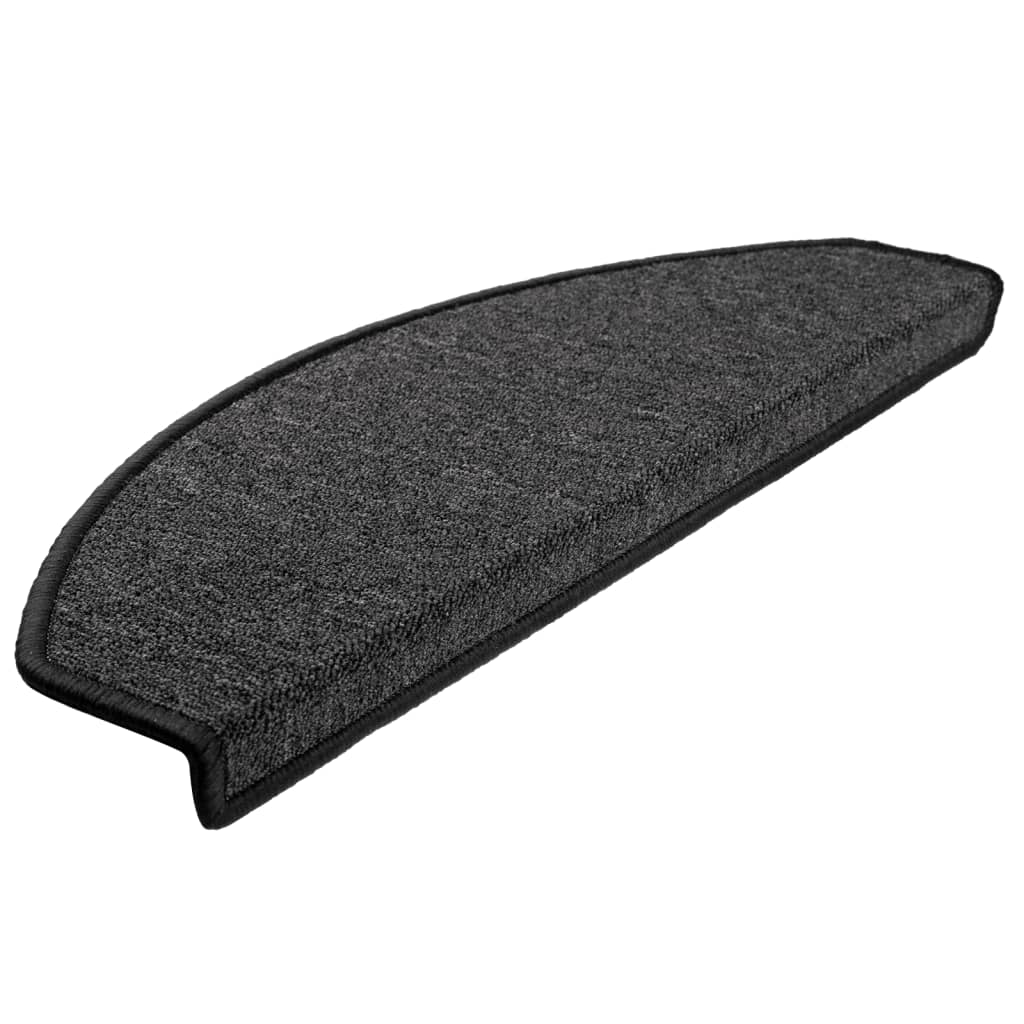 Stair Mats 15 pcs 65x24x4 cm Anthracite Half Round Large