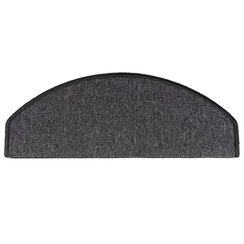 Stair Mats 15 pcs 65x24x4 cm Anthracite Half Round Large