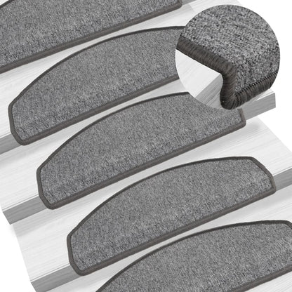 Stair Mats 15 pcs 65x24x4 cm Dark Grey Half Round Large
