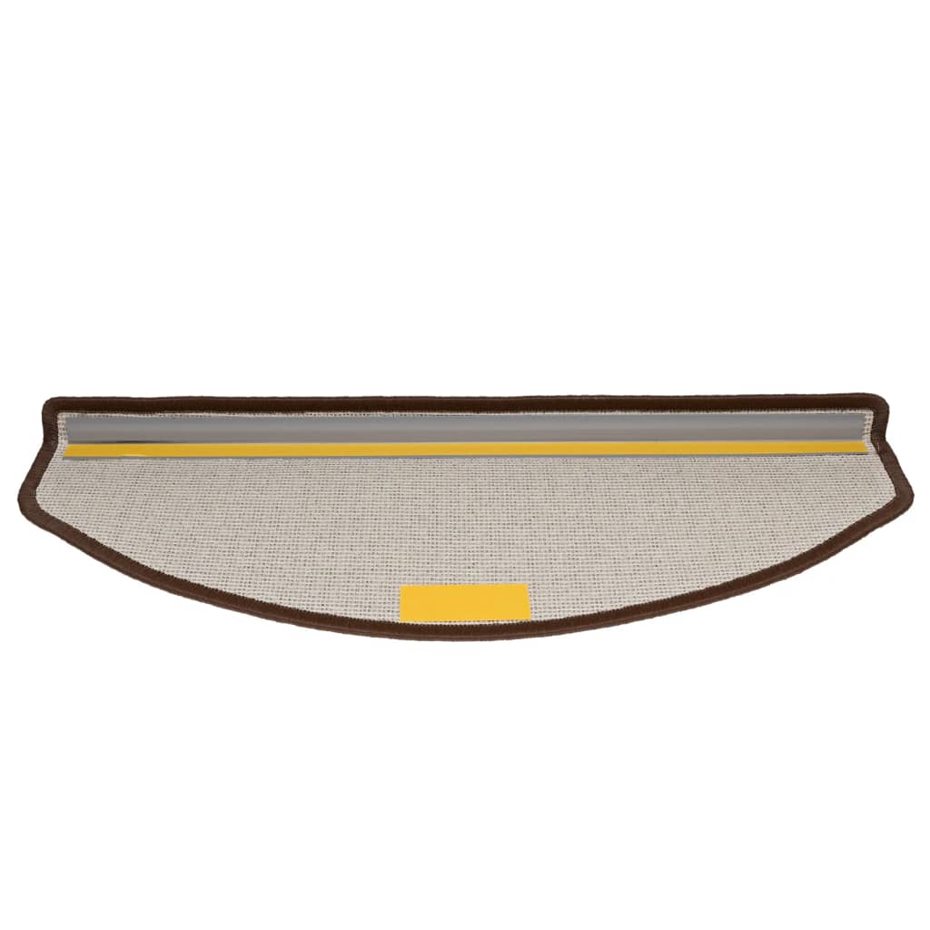Stair Mats 15 pcs 65x24x4 cm Coffee Brown Half Round Large