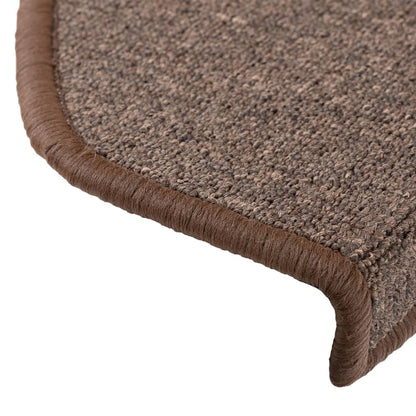 Stair Mats 15 pcs 65x24x4 cm Coffee Brown Half Round Large