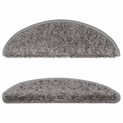 Stair Mats 15 pcs 56x17x3 cm Grey Half Round