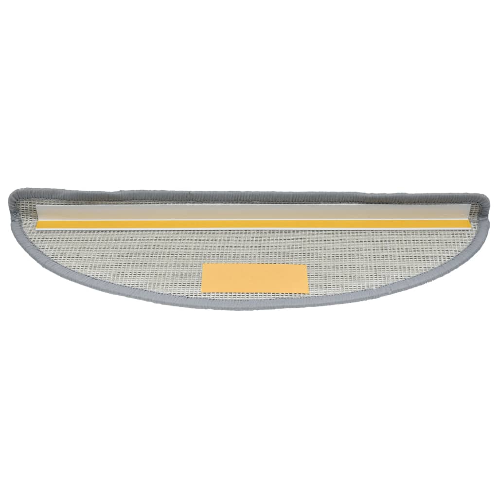 Stair Mats 15 pcs 56x17x3 cm Grey Half Round