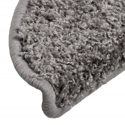Stair Mats 15 pcs 56x17x3 cm Grey Half Round