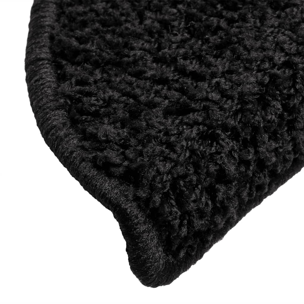 Stair Mats 15 pcs 56x17x3 cm Black Half Round