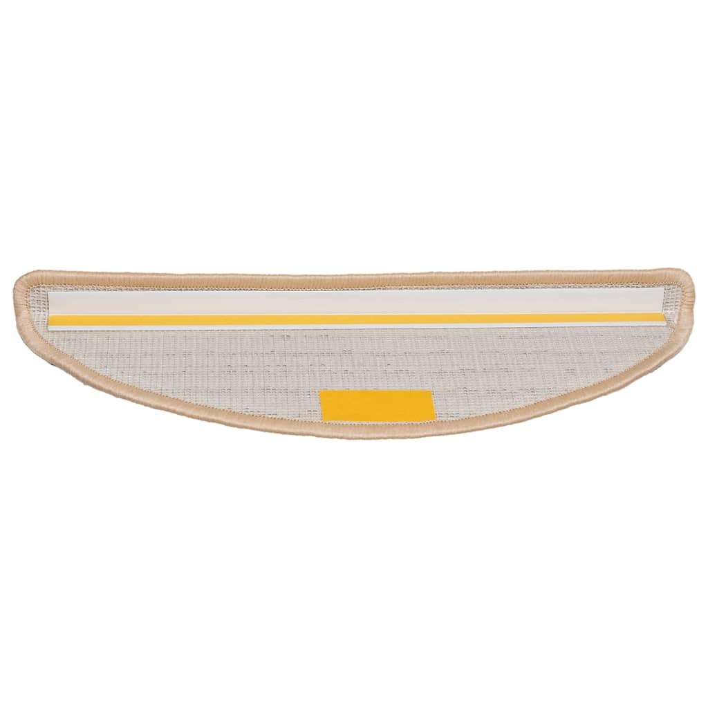 Stair Mats 15 pcs 56x17x3 cm Cream Half Round