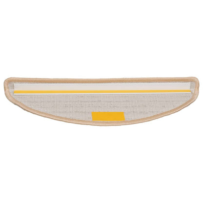 Stair Mats 15 pcs 56x17x3 cm Cream Half Round