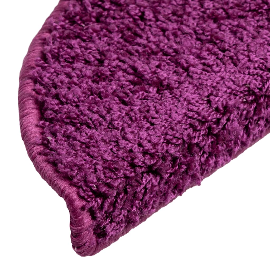 Stair Mats 15 pcs 56x17x3 cm Violet Half Round