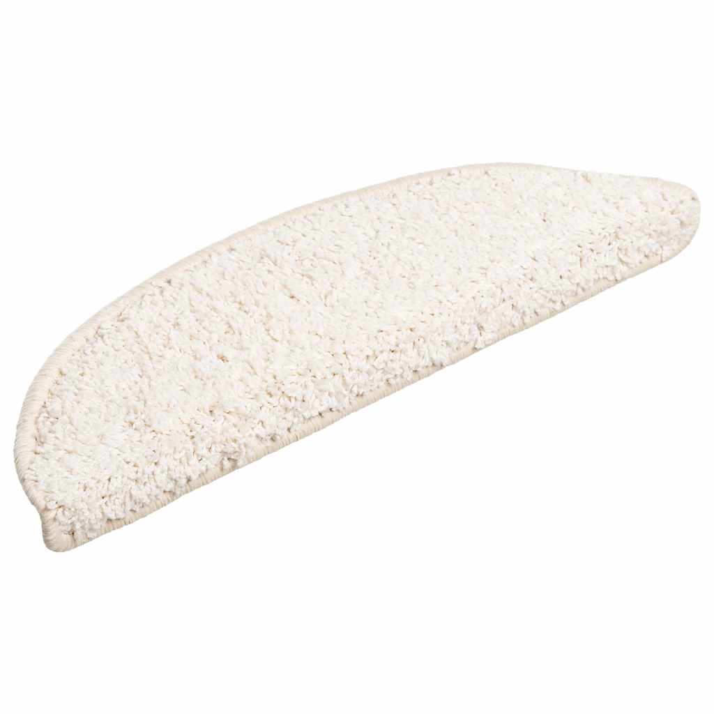 Stair Mats 15 pcs 56x17x3 cm White Half Round