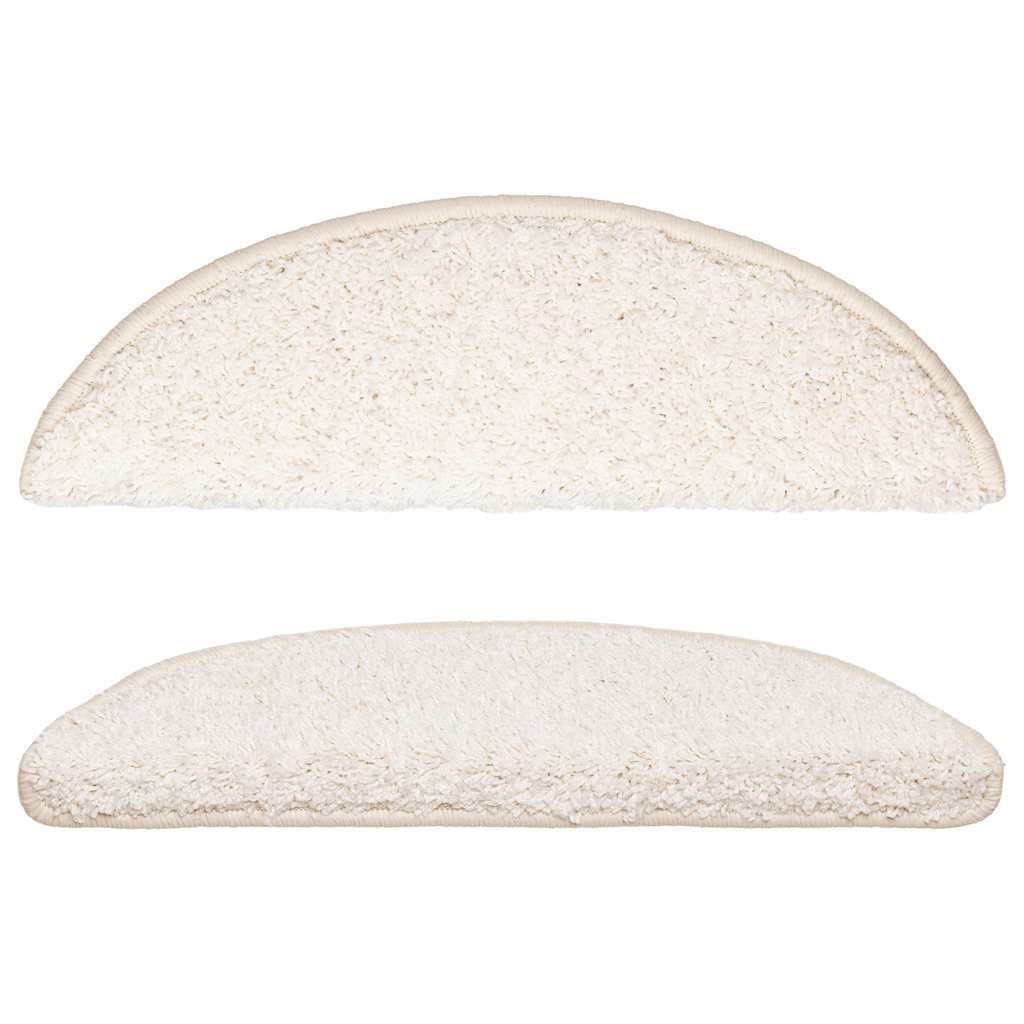 Stair Mats 15 pcs 56x17x3 cm White Half Round