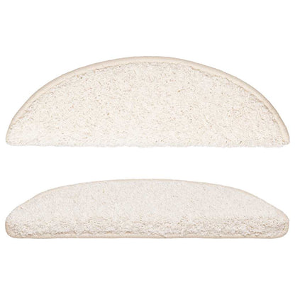 Stair Mats 15 pcs 56x17x3 cm White Half Round