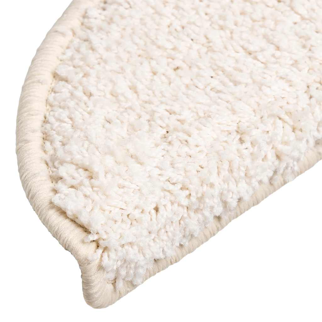 Stair Mats 15 pcs 56x17x3 cm White Half Round