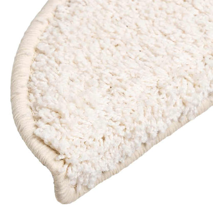 Stair Mats 15 pcs 56x17x3 cm White Half Round