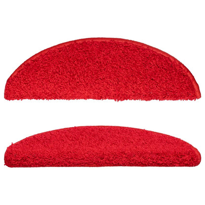 Stair Mats 15 pcs 56x17x3 cm Red Half Round