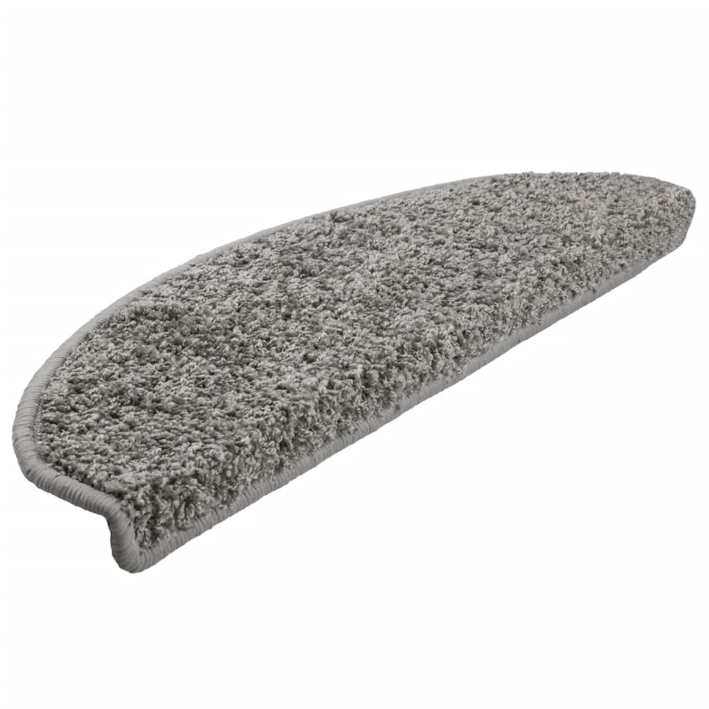 Stair Mats 15 pcs 65x21x4 cm Grey Half Round Large