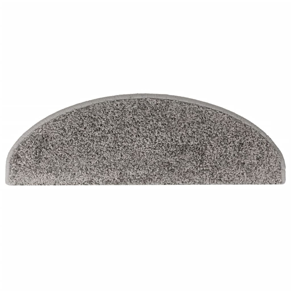 Stair Mats 15 pcs 65x21x4 cm Grey Half Round Large