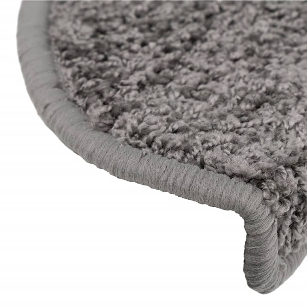Stair Mats 15 pcs 65x21x4 cm Grey Half Round Large