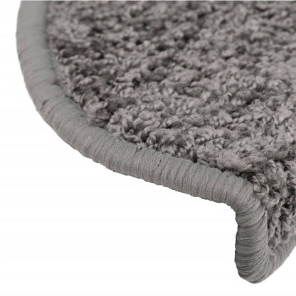 Stair Mats 15 pcs 65x21x4 cm Grey Half Round Large