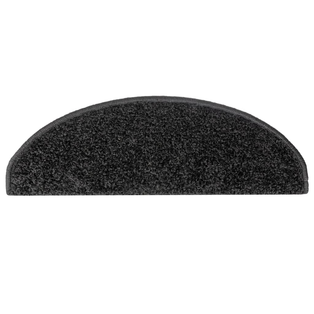 Stair Mats 15 pcs 65x21x4 cm Black Half Round Large