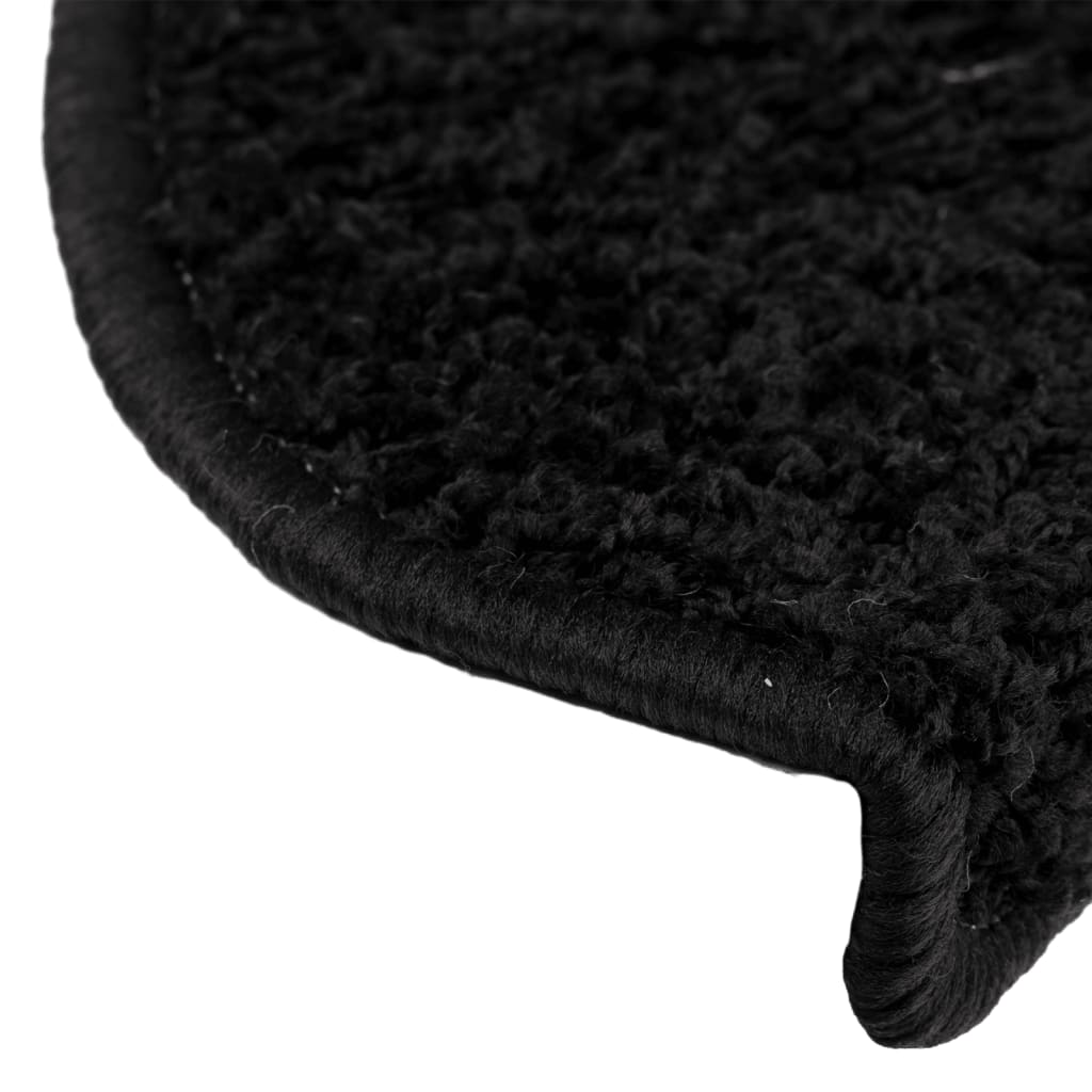 Stair Mats 15 pcs 65x21x4 cm Black Half Round Large