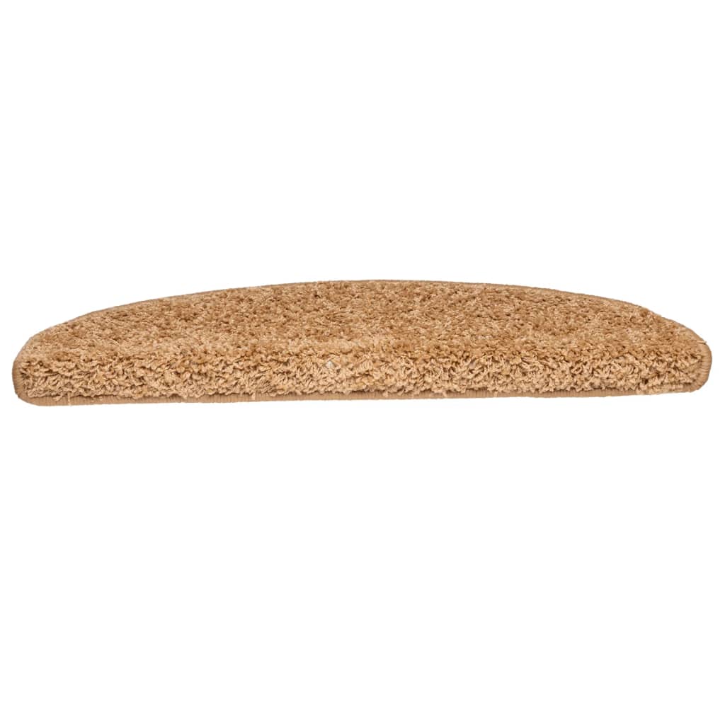 Stair Mats 15 pcs 65x21x4 cm Beige Half Round Large