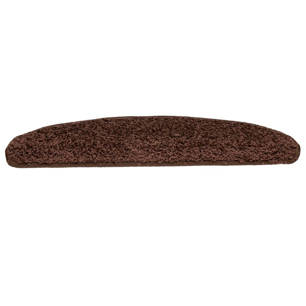 Stair Mats 15 pcs 65x21x4 cm Brown Half Round Large
