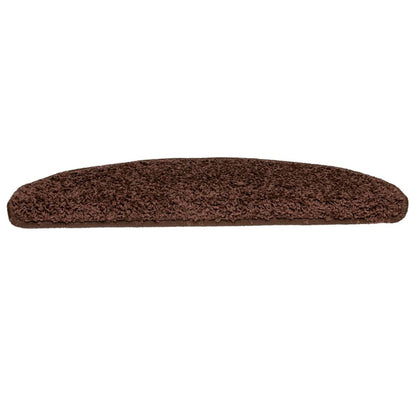 Stair Mats 15 pcs 65x21x4 cm Brown Half Round Large