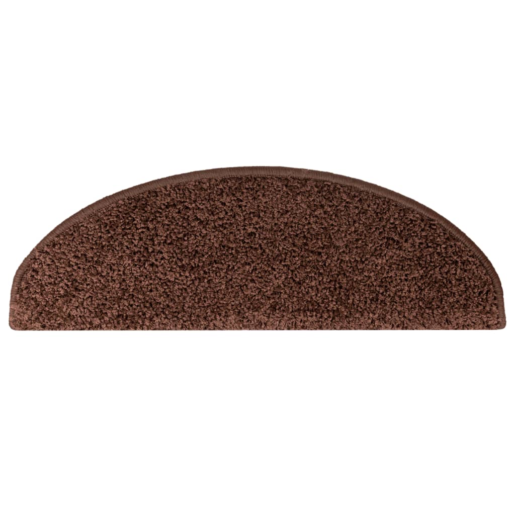 Stair Mats 15 pcs 65x21x4 cm Brown Half Round Large