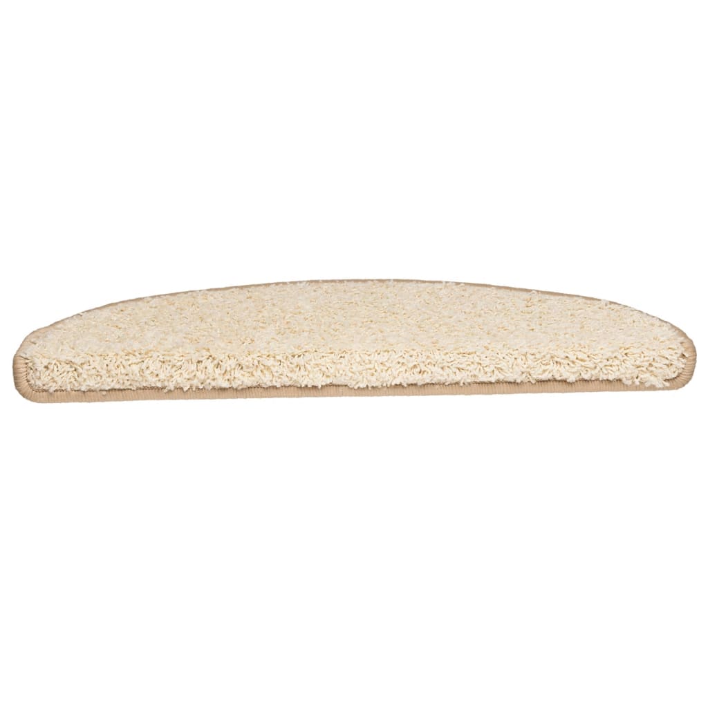 Stair Mats 15 pcs 65x21x4 cm Cream Half Round Large