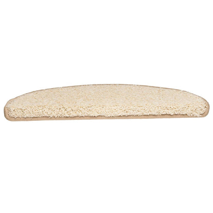 Stair Mats 15 pcs 65x21x4 cm Cream Half Round Large
