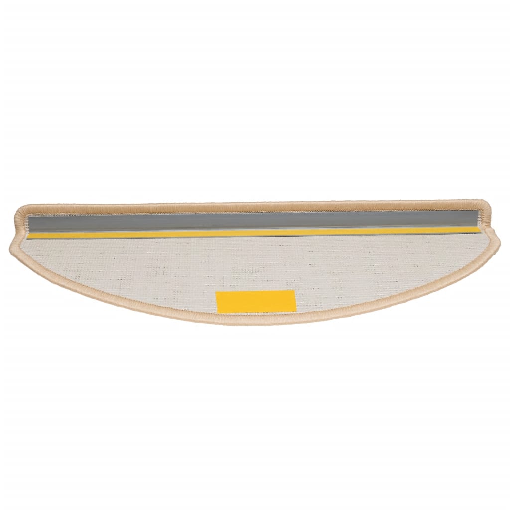 Stair Mats 15 pcs 65x21x4 cm Cream Half Round Large