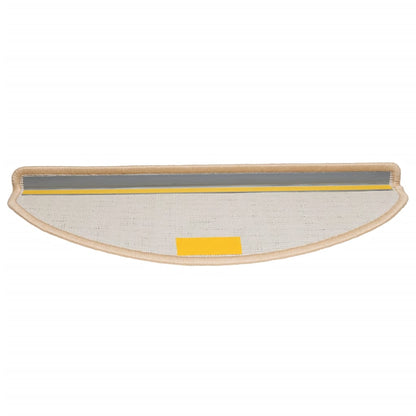 Stair Mats 15 pcs 65x21x4 cm Cream Half Round Large
