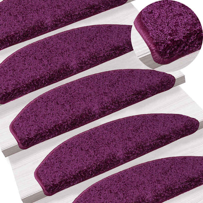 Stair Mats 15 pcs 65x21x4 cm Violet Half Round Large