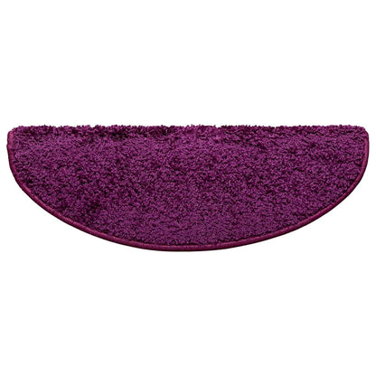 Stair Mats 15 pcs 65x21x4 cm Violet Half Round Large