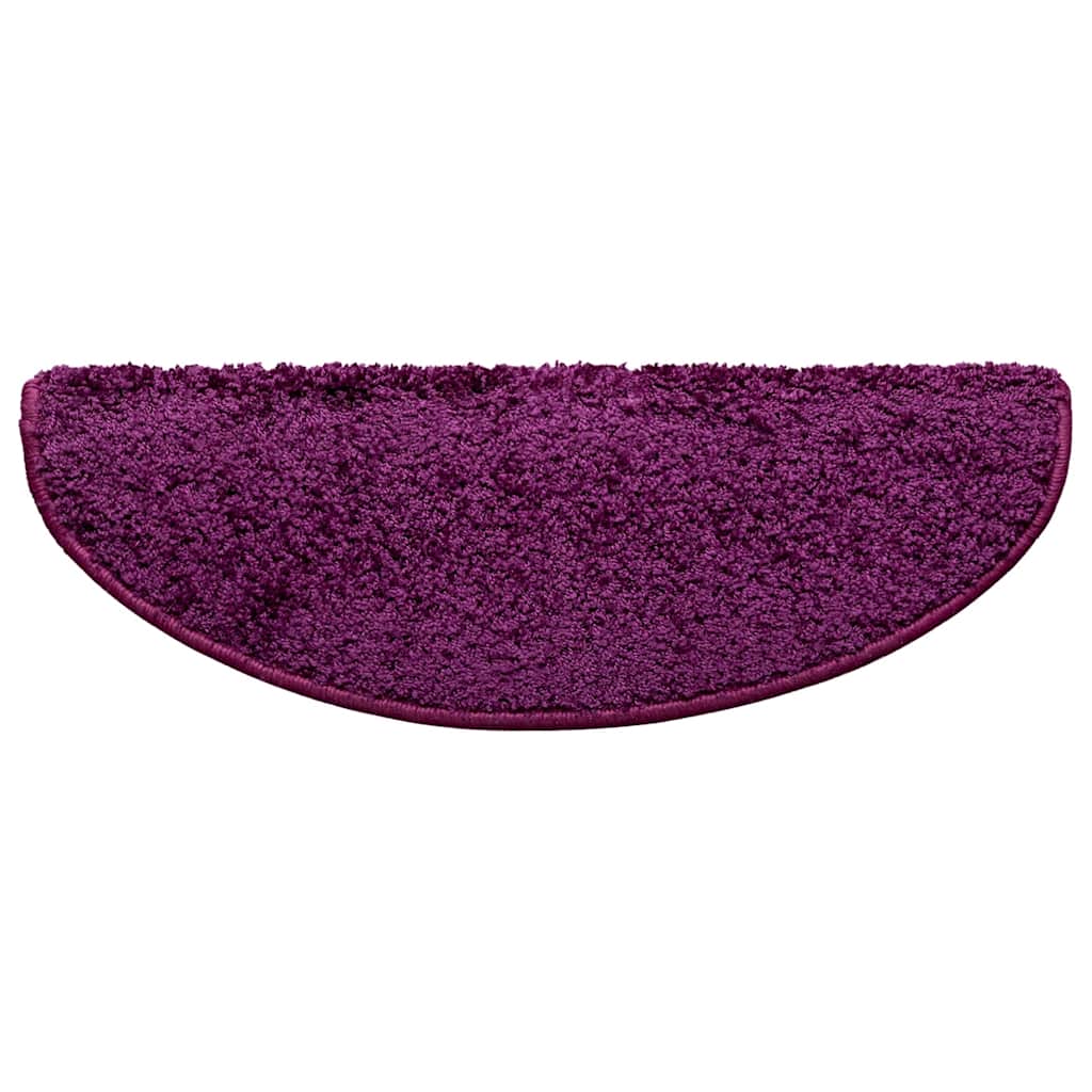Stair Mats 15 pcs 65x21x4 cm Violet Half Round Large