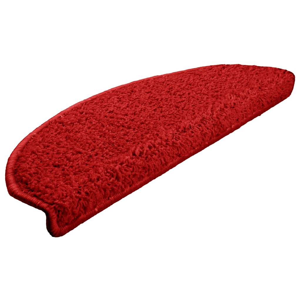 Stair Mats 15 pcs 65x21x4 cm Red Half Round Large