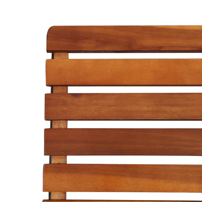 Garden Chair | Set of 2 | Brown and Black | Acacia hardwood and steel