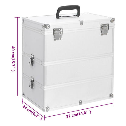 Make-up Case 37x24x40 cm Silver Aluminium