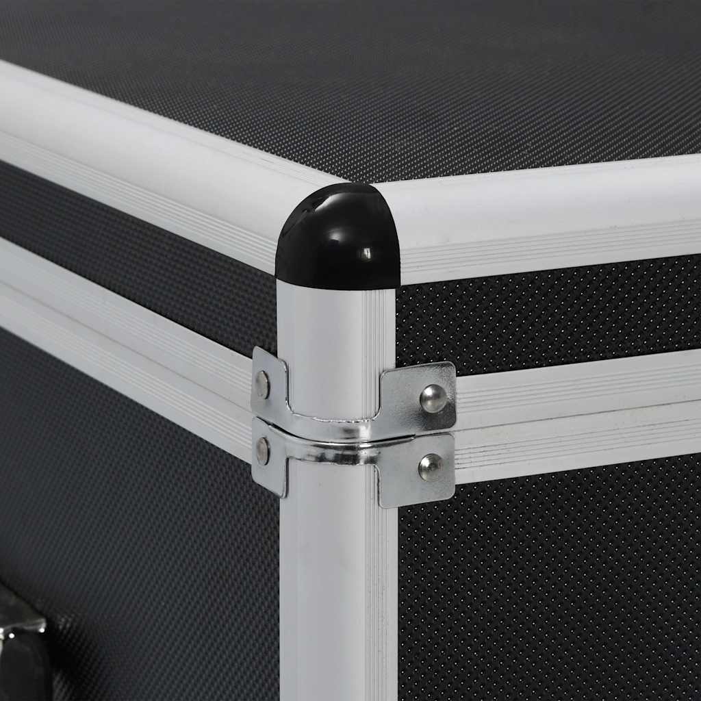 91853 vidaXL Storage Cases 3 pcs Black Aluminium
