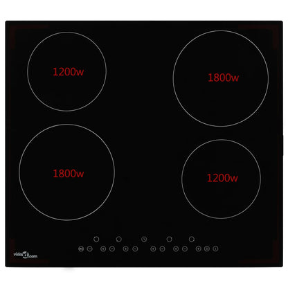 Ceramic Hob with 4 Burners Touch Control 6000 W