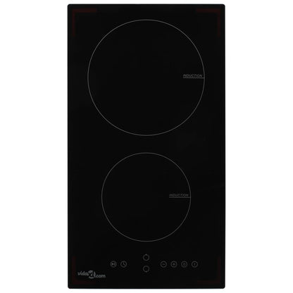 Induction Hob with 2 Burners Touch Control Glass 3500 W