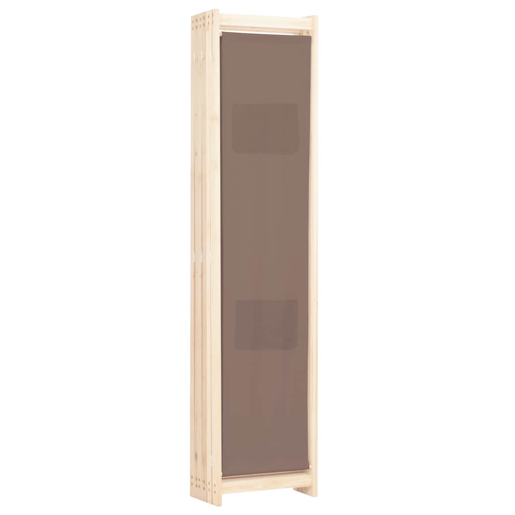 6-Panel Room Divider Brown 240x170x4 cm Fabric