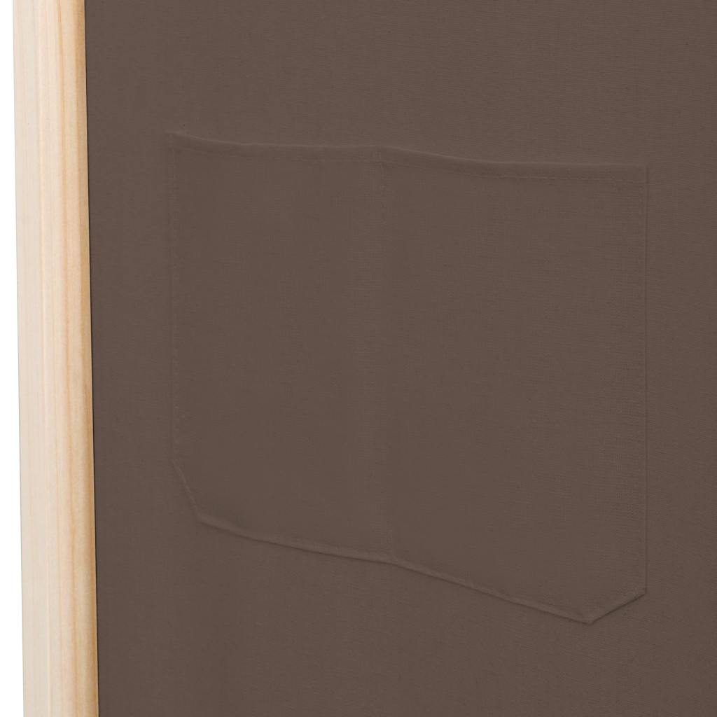 6-Panel Room Divider Brown 240x170x4 cm Fabric
